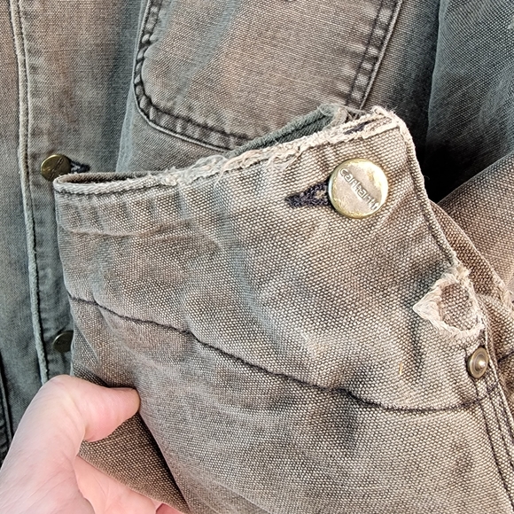 Carhartt Blanket Lined Vintage Made in USA Job Chor Heavy Canvas Coat Me… - Picture 8 of 16
